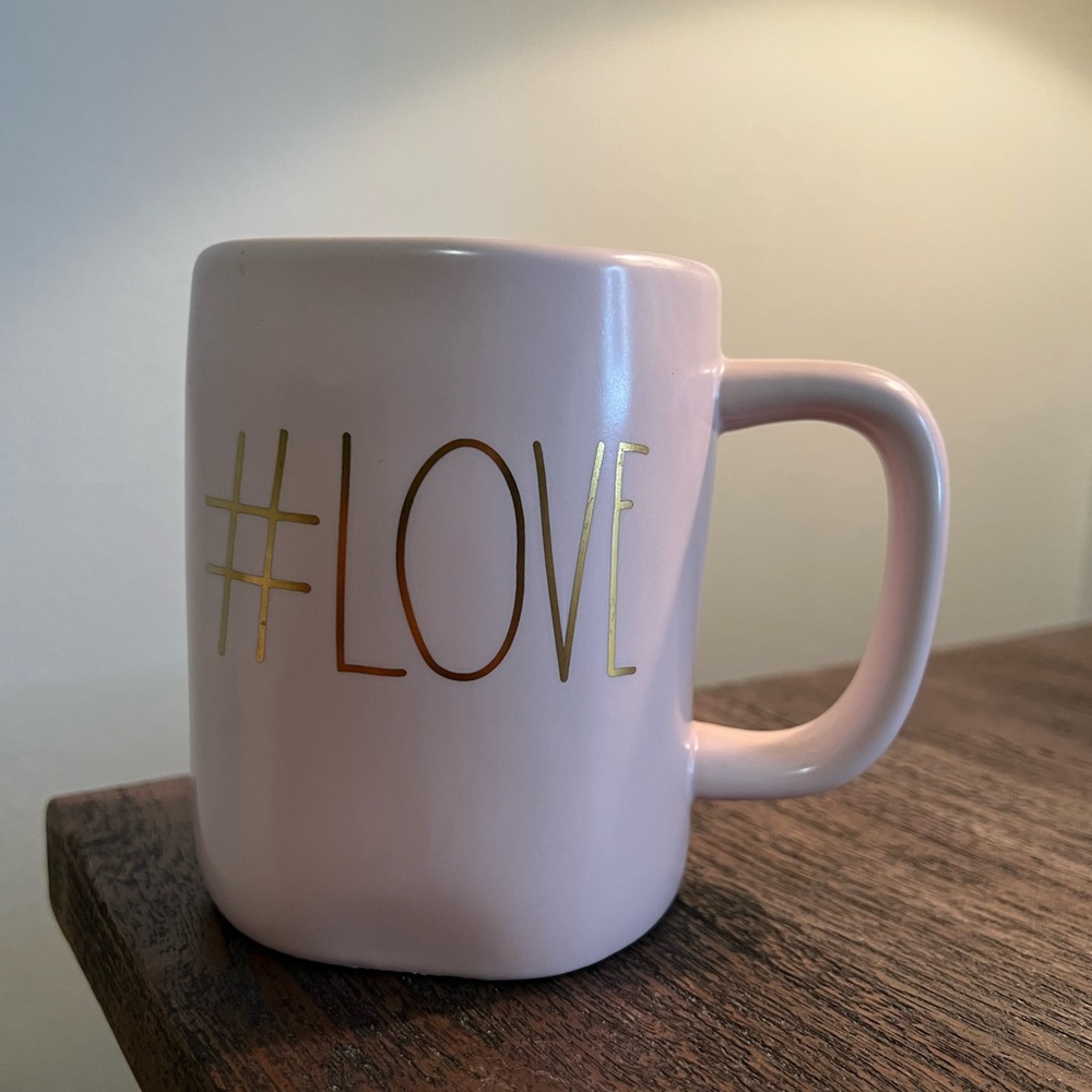 Rae Dunn #LOVE gold letters mug